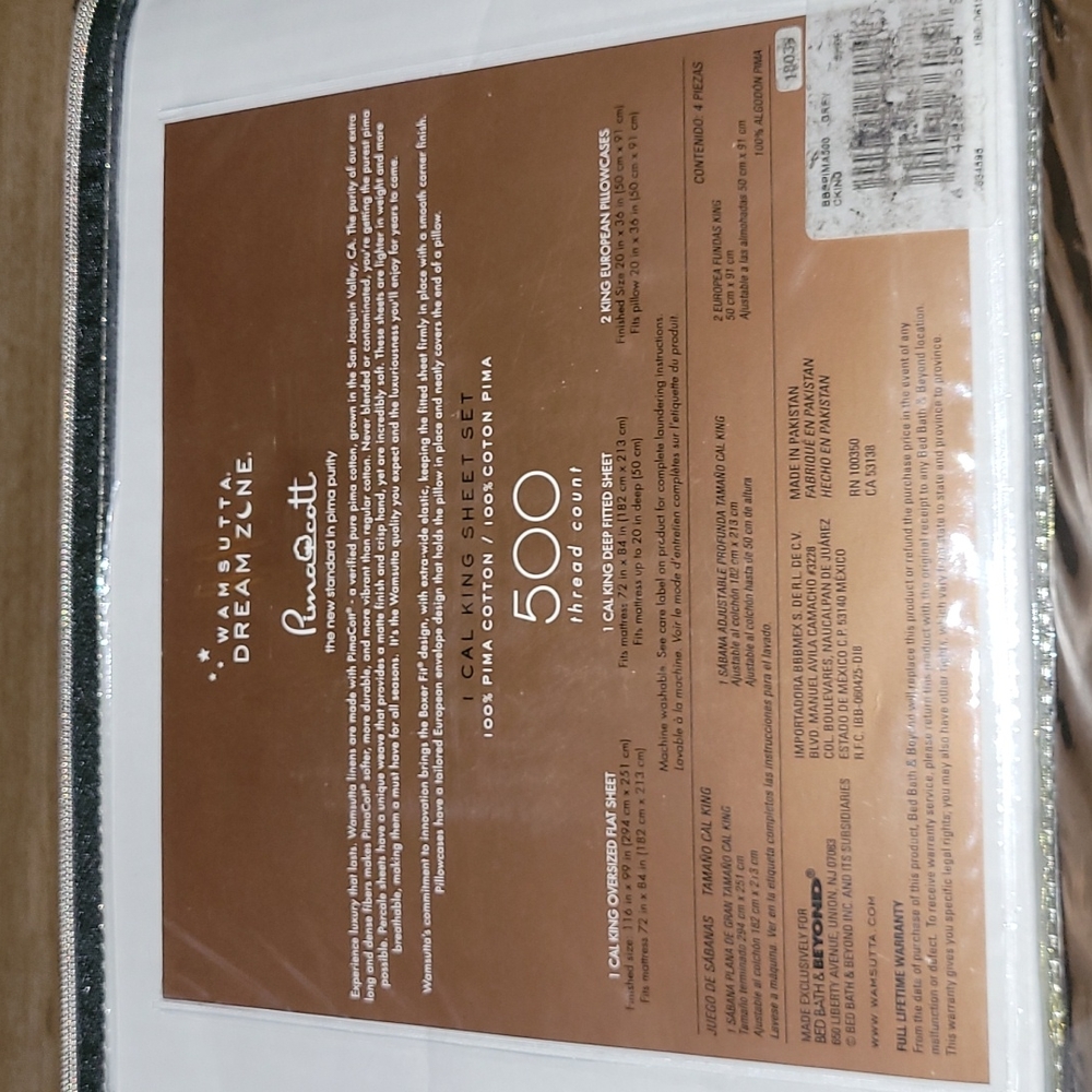 Cal King sheets 500TV